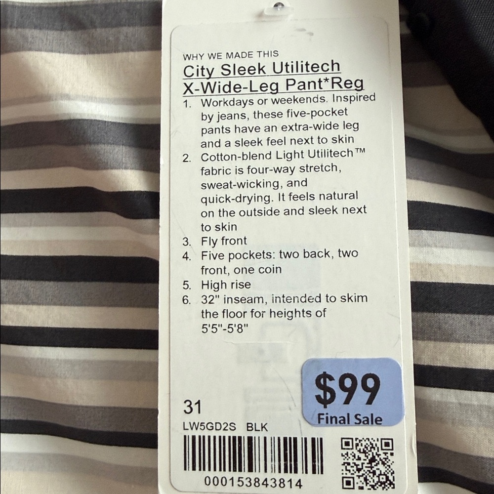 City Sleek Utilitech X-Wide-Leg Pant Reg.